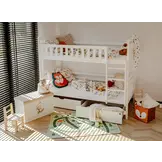 Stapelbed IGNAS - 90x200 cm - te splitsen tot 2 bedden - wit