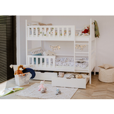 Stapelbed MONIKA - 90x200 cm - te splitsen tot 2 bedden - wit