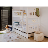 Stapelbed MONIKA - 90x200 cm - te splitsen tot 2 bedden - wit