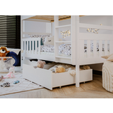 Stapelbed MONIKA - 90x200 cm - te splitsen tot 2 bedden - wit