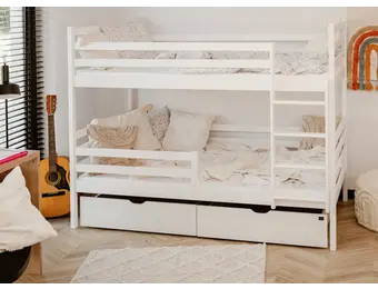 Stapelbed NEMO - 90x200 cm - te splitsen tot 2 bedden - wit