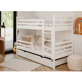 Stapelbed NEMO - 90x200 cm - te splitsen tot 2 bedden - wit