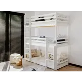 Stapelbed TED - 90x200 cm - 3 persoons - wit