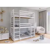 Stapelbed TED - 90x200 cm - 3 persoons - wit