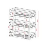 Stapelbed TED - 90x200 cm - 3 persoons - wit