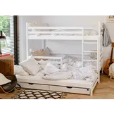 Stapelbed LUK - 90x200cm - te splitsen tot 2 losse bedden - wit