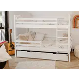 Stapelbed NEMO - 80x180 cm - te splitsen tot 2 bedden - wit