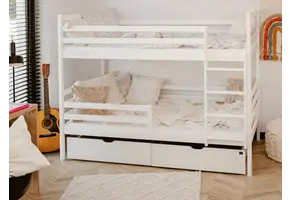 Stapelbed NEMO - 80x180 cm - te splitsen tot 2 bedden - wit