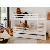 Stapelbed NEMO - 80x180 cm - te splitsen tot 2 bedden - wit