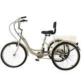 Driewieler volwassenen - 7 versnellingen - met mand - wit