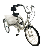 Driewieler volwassenen - 7 versnellingen - met mand - wit
