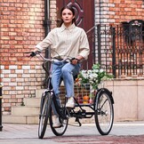 Driewieler volwassenen - 7 versnellingen - met mand - wit