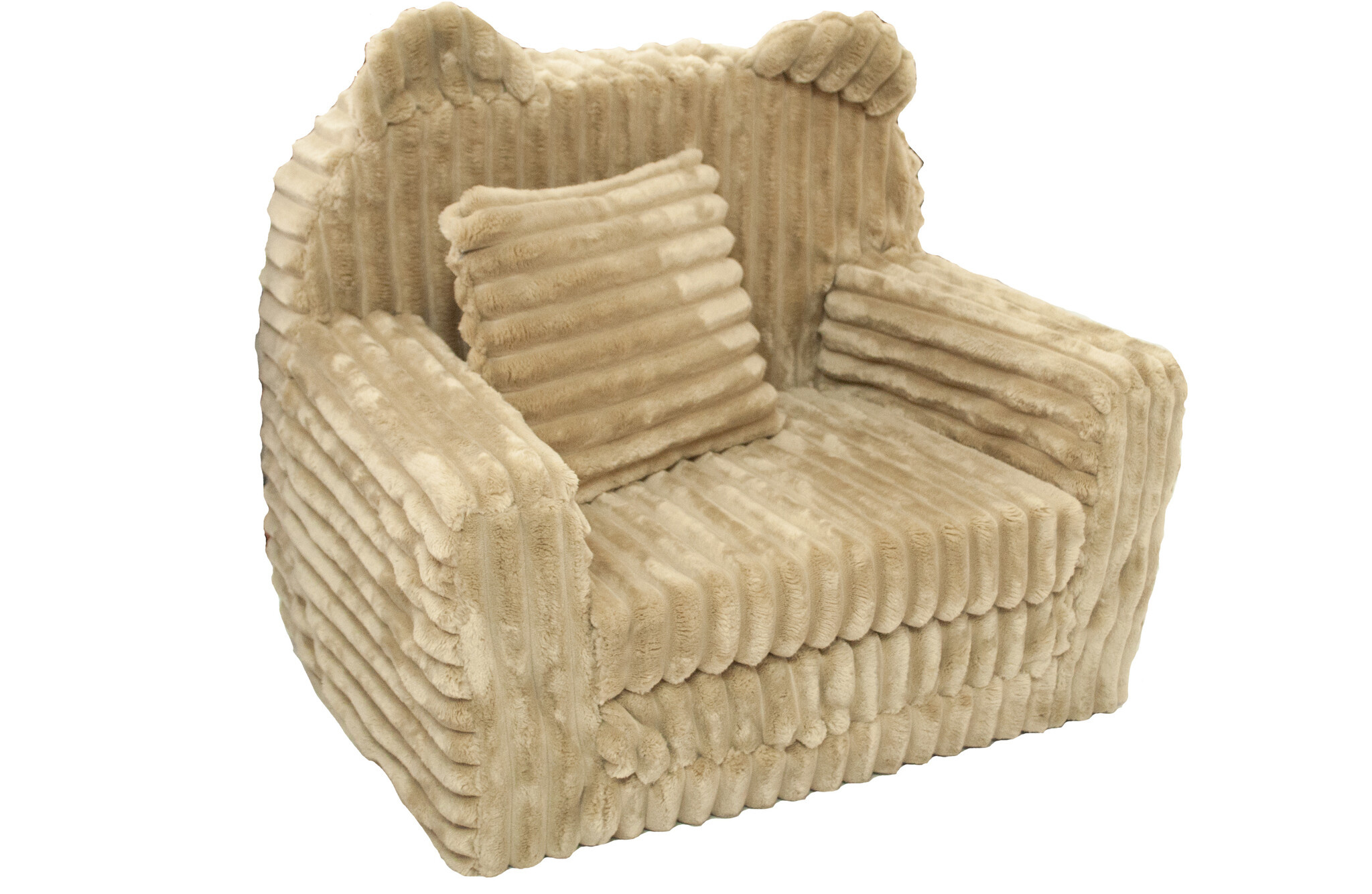 Kinderfauteuil - slaapbankje - corduroy - 51x40x41cm - beige