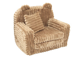 Kinderfauteuil - slaapbankje - corduroy - 51x40x41cm - karamel
