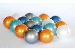 Ballenbak ballen 500 stuks 7cm, goud, zilver, transparant, turqoise, lichtblauw
