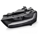 Koplamp links - geschikt voor Audi A4 B8 2012-2015 sedan/avant - TYC - zwart