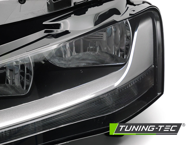Koplamp links - voor Audi A4 B8 2012-2015 sedan/avant - TYC - zwart