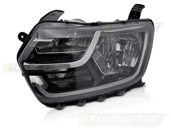 Koplamp links - Dacia Duster II 2017-2021 - TYC - zwart