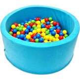 Ballenbak - stevige ballenbad -90 x 40 cm - lichtblauw inclusief 200 ballen Ø 7 cm - geel, groen, blauw en rood