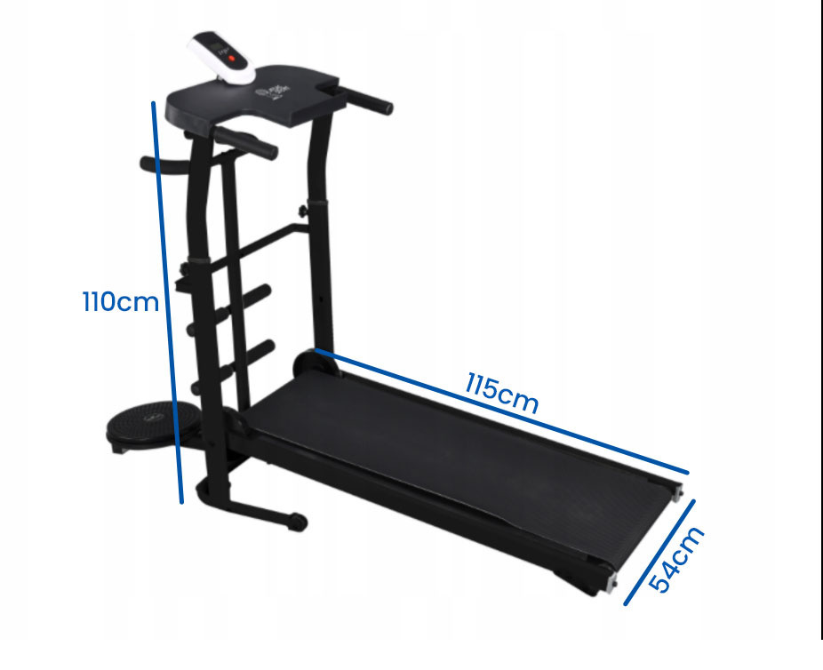 Mechanische hardloopband met vliegwiel - inclusief twister & sit-up platform