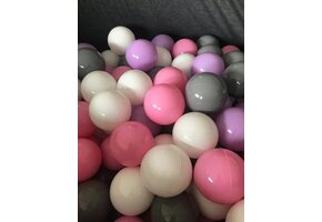 Ballenbak ballen 300 stuks 7cm, wit, roze, grijs, paars