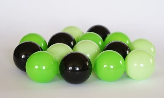 Ballenbak ballen 500 stuks 7cm, lichtgroen, groen, zwart