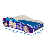 Autobed - Kinderbed - 140x70cm - met matras - paarsblauw