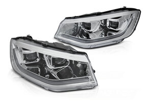Koplampen - voor VW Caddy vanaf 2020 - TUBE DRL - chroom