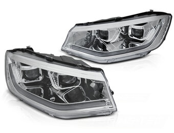 Koplampen - voor VW Caddy vanaf 2020 - TUBE DRL - chroom