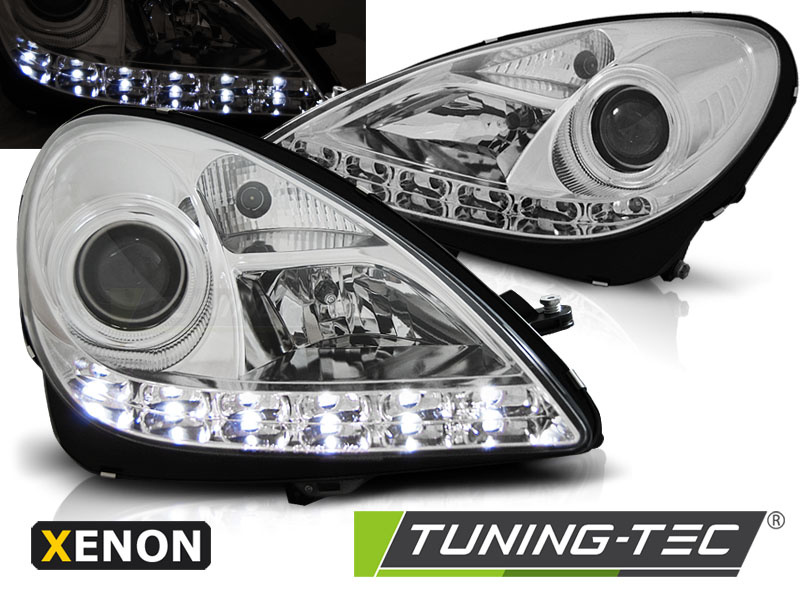 Koplampen Xenon - Mercedes R171 SLK 2004-2011- daglicht - chroom