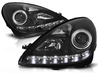 Koplampen Xenon - Mercedes R171 SLK 2004-2011- daglicht - zwart