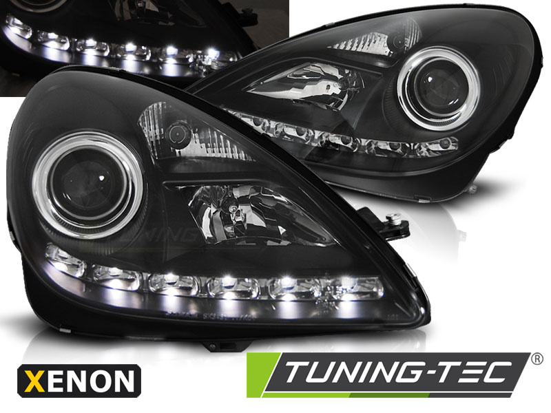 Koplampen Xenon - Mercedes R171 SLK 2004-2011- daglicht - zwart