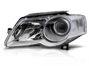 Koplamp links - voor VW Passat B6 3C 03/2005-2010 sedan/kombi - chroom