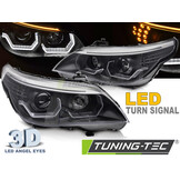 Koplampen - BMW E60 E61 2003-2007 - 3D LED angel eyes - zwart