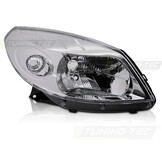 Koplamp rechts - voor Dacia Sandero 2008-2012 - TYC - chroom