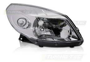 Koplamp rechts - voor Dacia Sandero 2008-2012 - TYC - chroom