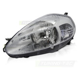 Koplamp links - voor Fiat Grande Punto 2005-2008 - TYC - chroom