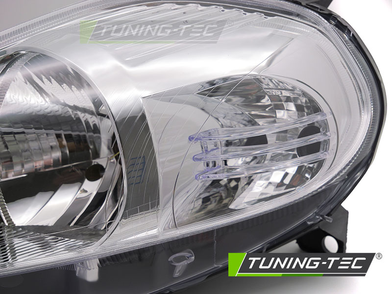 Koplamp links - voor Fiat Grande Punto 2005-2008 - TYC - chroom