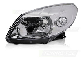 Koplamp links - voor Dacia Sandero 2008-2012 - TYC - chroom