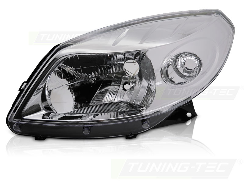 Koplamp links - voor Dacia Sandero 2008-2012 - TYC - chroom