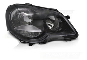 Koplamp rechts geschikt voor VW Polo 9N3 2005-2009 hatchback/sedan/variant - TYC - zwart
