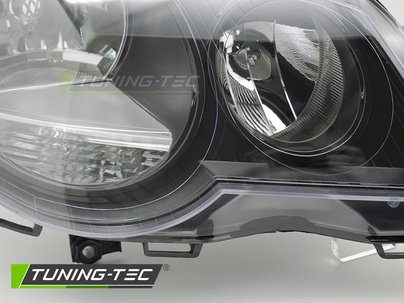 Koplamp rechts - voor VW Polo 9N3 2005-2009 hatchback/sedan/variant - TYC - zwart