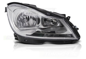 Koplamp rechts - voor Mercedes W204 2011-2014 sedan/kombi - TYC - chroom