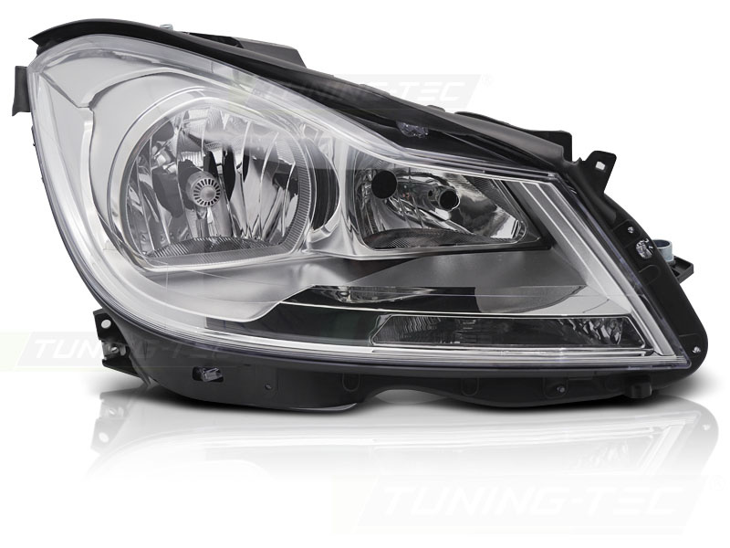Koplamp rechts - geschikt voor Mercedes W204 2011-2014 sedan/kombi - TYC - chroom