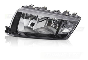 Koplamp links - voor Skoda Fabia 2000-2007 - TYC - zwart