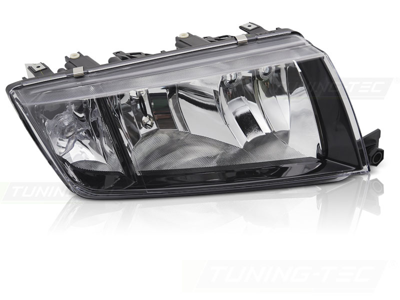 Koplamp rechts - voor Skoda Fabia 2000-2007 - TYC - zwart