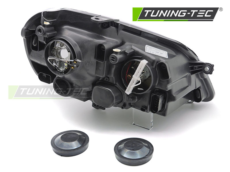 Koplamp links - voor VW Polo 9N3 2005-2009 hatchback/sedan/variant - TYC - zwart
