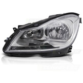 Koplamp links - voor Mercedes W204 2011-2014 sedan/kombi - TYC - chroom