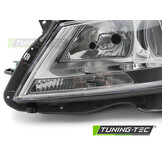 Koplamp links - voor Mercedes W204 2011-2014 sedan/kombi - TYC - chroom