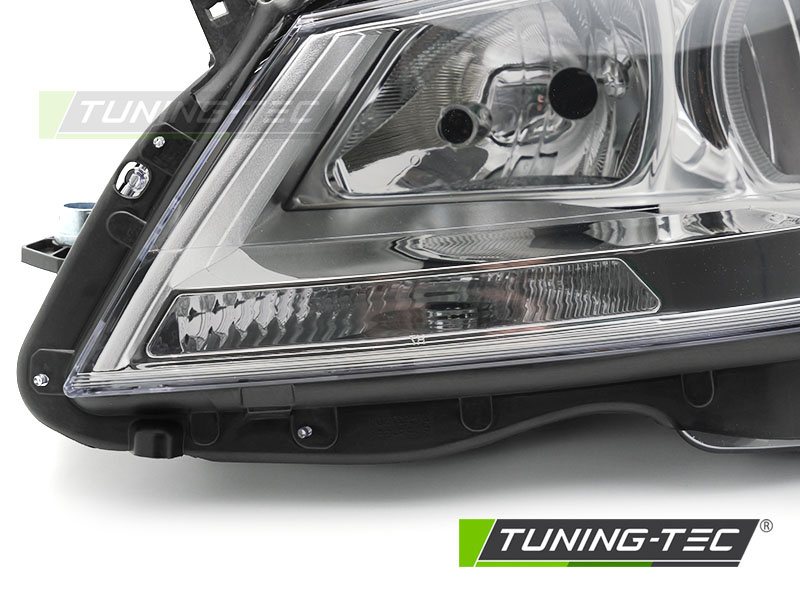 Koplamp links - voor Mercedes W204 2011-2014 sedan/kombi - TYC - chroom